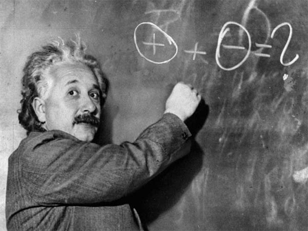 Einstein trying to undertand for forces behind the particles...